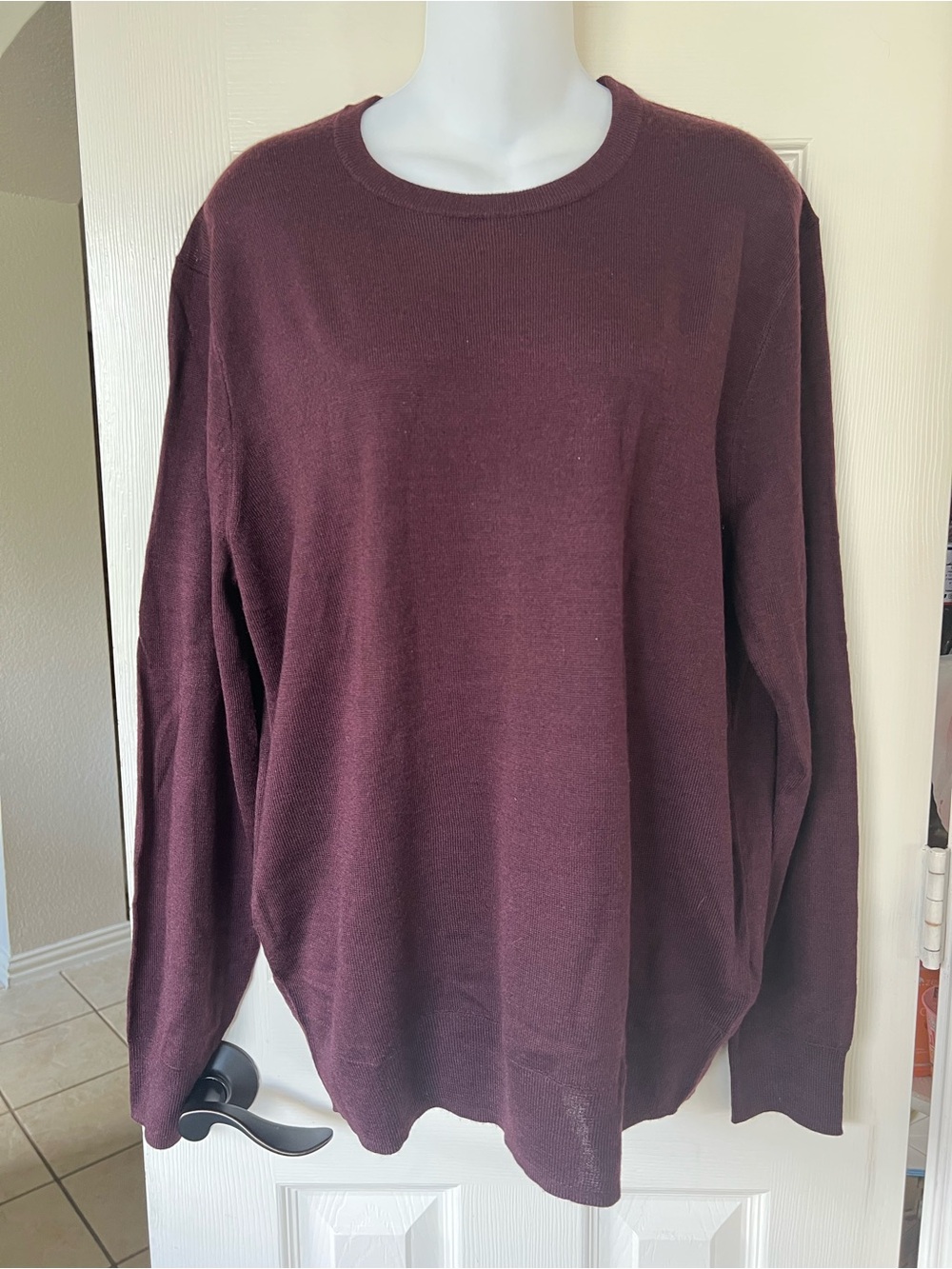 J. Crew Men's Crewneck Sweater in Bordeaux Plum